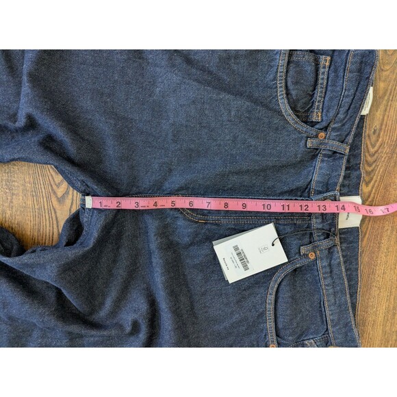 Reformation Cary High rise Slouchy straight Leg Jeans Dark Blue Quarry Size 31 - Picture 7 of 8